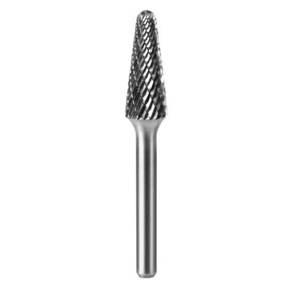 SESHIN BUFFALO Carbide Rotary Burr, Taper, Radius End (SL), 6mm Shank, Double Cut