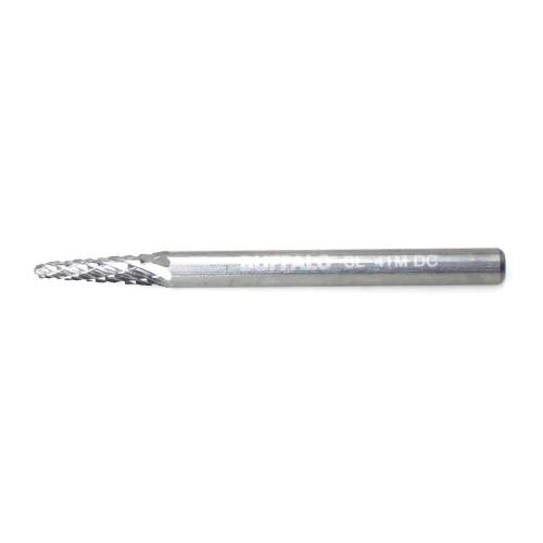 SESHIN BUFFALO Carbide Rotary Burr, Taper, Radius End (SL), 3mm Shank, Double Cut, Ø3×9.5mm