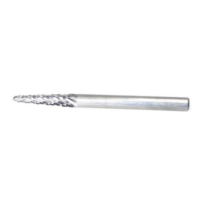 SESHIN BUFFALO Carbide Rotary Burr, Taper, Radius End (SL), 3mm Shank, Double Cut, Ø3×12.7mm