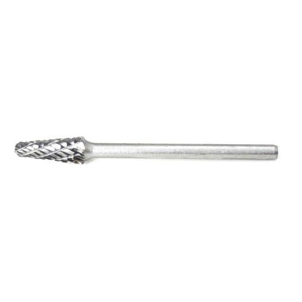 SESHIN BUFFALO Carbide Rotary Burr, Taper, Radius End (SL), 3mm Shank, Double Cut, Ø5×12.7mm