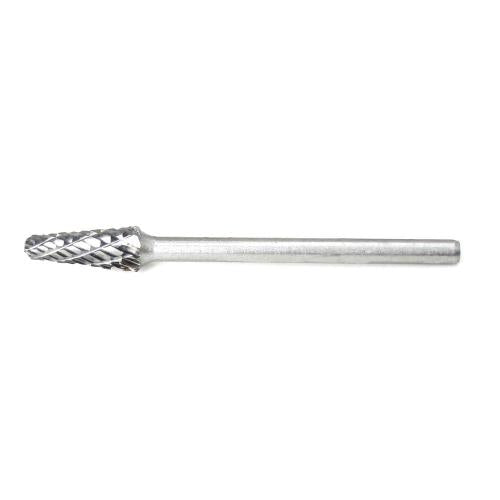SESHIN BUFFALO Carbide Rotary Burr, Taper, Radius End (SL), 3mm Shank, Double Cut, Ø5×12.7mm