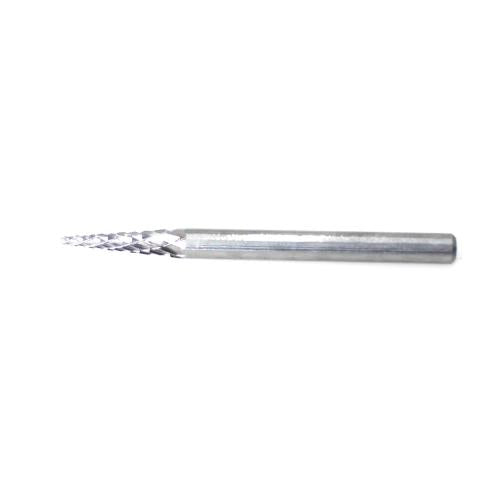 SESHIN BUFFALO Carbide Rotary Burr, Taper, Pointed End (SM), 3mm Shank, Double Cut, Ø3×11mm