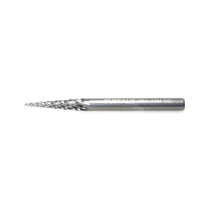 SESHIN BUFFALO Carbide Rotary Burr, Taper, Pointed End (SM), 3mm Shank, Double Cut, Ø3×16mm