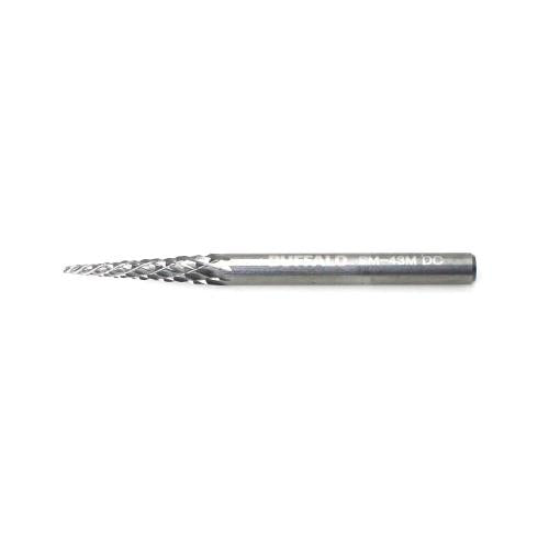SESHIN BUFFALO Carbide Rotary Burr, Taper, Pointed End (SM), 3mm Shank, Double Cut, Ø3×16mm