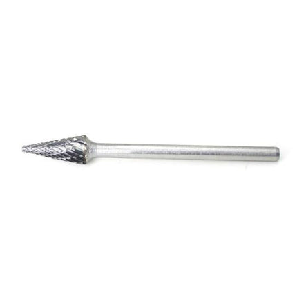 SESHIN BUFFALO Carbide Rotary Burr, Taper, Pointed End (SM), 3mm Shank, Double Cut, Ø6.3×12.7mm