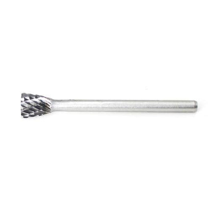 SESHIN BUFFALO Carbide Rotary Burr, Inverted Cone (SN), 3mm Shank, Double Cut, Ø6.3×6.3mm