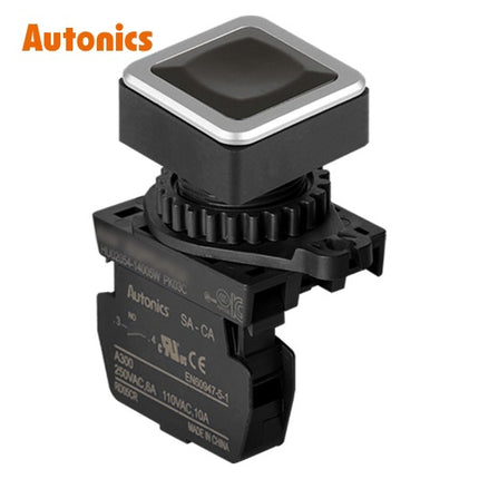 AUTONICS Push Button Switch, Non-Illuminated, Momentary, Ø30mm, Black, 1a SQ3PFS-P1KA