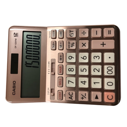CASIO Calculator (Pink), 12-Digit, Large DF-120FM-PK