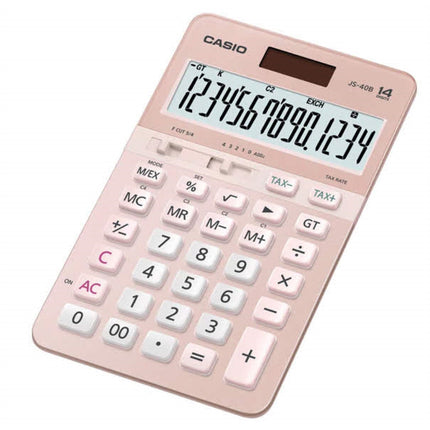 CASIO Calculator, 14-Digit, Large (Pink) JS-40B-PK