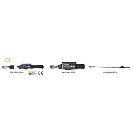 TOHNICHI Digital Torque Wrench, for Inspection Work CEM200N3-19D-G 40-200N.m/400-2000kgf.cm