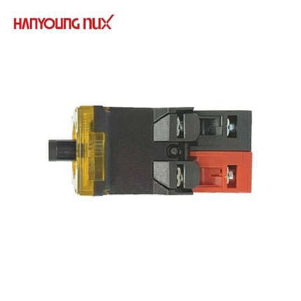 HANYOUNG Illuminated Push Button Switch, Contact Block, Bottom Contact, Yellow Cap AR-112A0Y