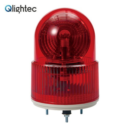 QLIGHT Rotating Warning Light, 100mm, Bulb Type, Reflector, Red, DC24V S100R-24-R
