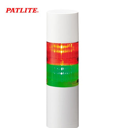PATLITE Signal Tower Light, LED, Buzzer Type, 2-Tier, AC100-240V LR6-2M2WJBW-RG