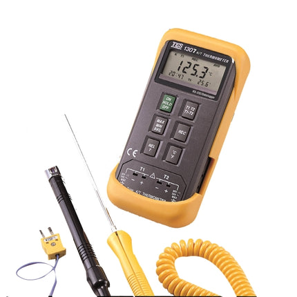TES Digital Thermometer, K/J Dual, With Data Output (Sensor Sold Separately) TES-1307