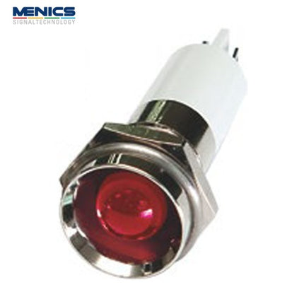 MENICS LED Indicator Light, Ø12mm, Standard, IP67, Protruding Type, DC3V, Red (Pack of 40) E12P-03R