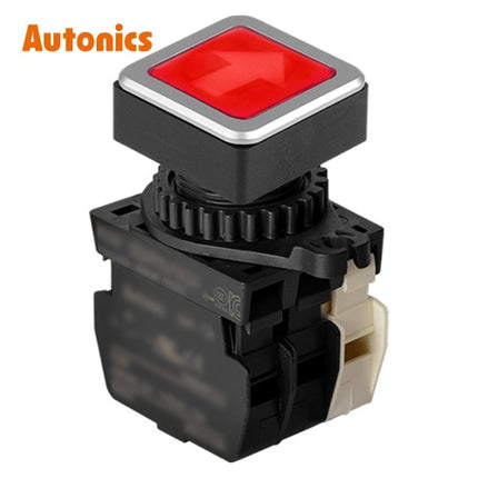 AUTONICS Push Button Switch, Illuminated, Momentary, Ø30mm, Red, A1 B1, DC SQ3PFS-P3RLABDM