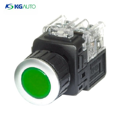 KG AUTO Push Button Switch, Illuminated, Ø25mm, Green, Momentary, KGX-JMD22G, DC 12V/24V 2a2b