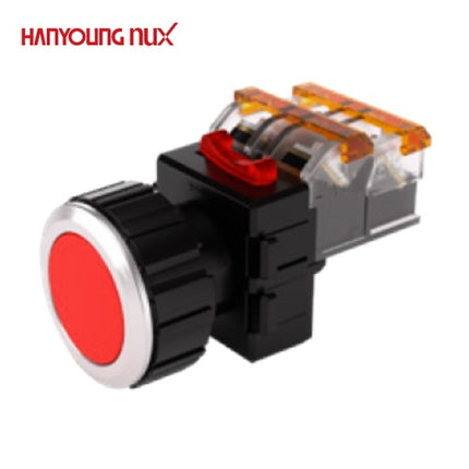 HANYOUNG Push Button Switch, Non-Illuminated, Ø30mm, Red, MRF-AM2R 2a2b