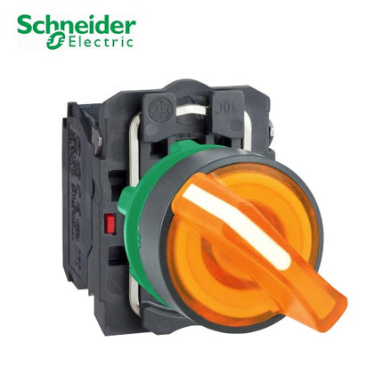 SCHNEIDER Selector Switch, Illuminated, 2-Position, Ø22mm, Orange XB5AK125M5