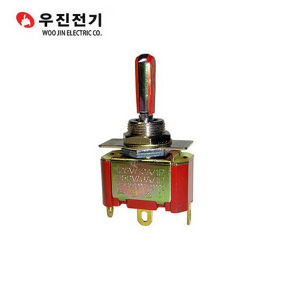 WOOJIN Toggle Switch, Maintained, Red Handle (Pack of 10) WJT-3310SFR