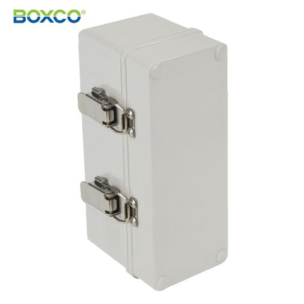 BOXCO Terminal Box, Plastic Enclosure, Hinge Type, ABS, Gray Cover BC-AGH-081808