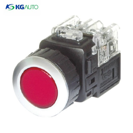 KG AUTO Push Button Switch, Illuminated, Ø30mm, Red, Momentary, KGX-LMD21R, DC 12V/24V 1a1b