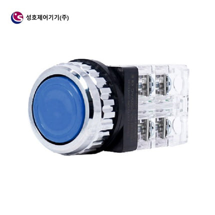 SUNGHO Push Button Switch, Non-Illuminated, Ø30, Blue, 2a2b SHPR-30B-2BU