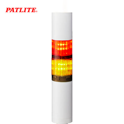 PATLITE Signal Tower Light, LED, Buzzer, Ø40mm, 2-Tier, White Body, DC24V LR4-202WJBW-RY