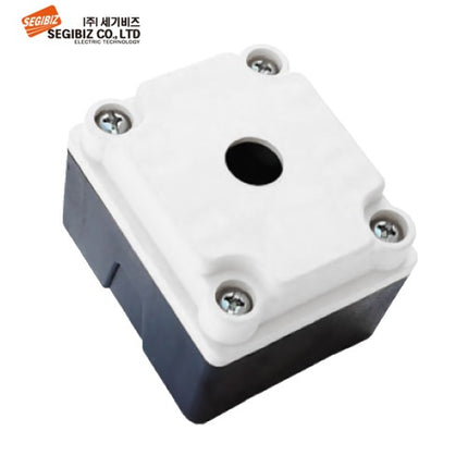 SEGIBIZ Plastic Push Button Box, Mini, 1-Hole, Ø16, White (Pack of 2) SG-PB-1601W