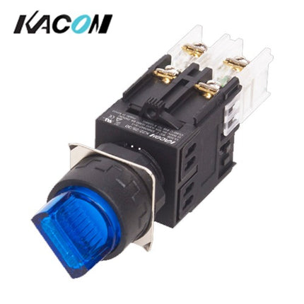 KACON Selector Switch, 2-Position, Ø22mm, Blue, Momentary, AC220V K22-44B-S2R