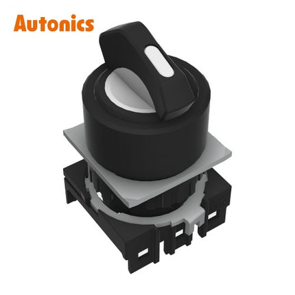 AUTONICS Selector Switch, Ø16, Round, Non-Illuminated, 3-Position, Maintained, White, Head Only S16SR-S4W