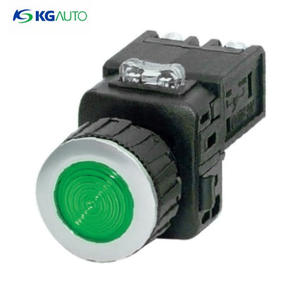 KG AUTO Pilot Lamp, Ø25, Aluminum, Flush Mount, Green, D3 KGP-JD3G