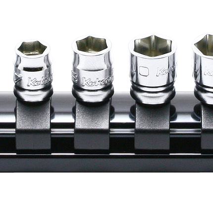 KOKEN 1/4" Drive Socket Rail Set, 6-Point, Z-EAL, 12 Pcs RS2400MZ/12