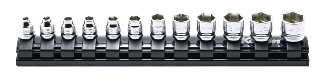 KOKEN 1/4" Drive Socket Rail Set, 6-Point, Z-EAL, 12 Pcs RS2400MZ/12