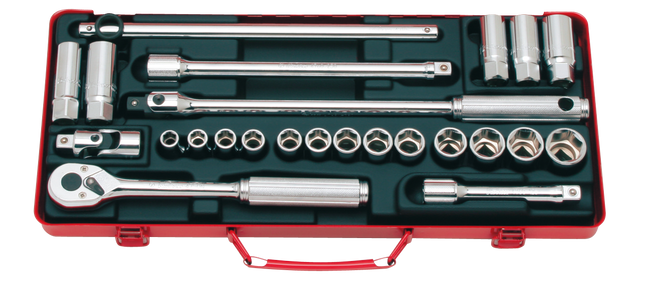 KOKEN 1/2" Drive Socket and Spark Plug Socket Set, 6-Point, 24 Pcs 4275-6P