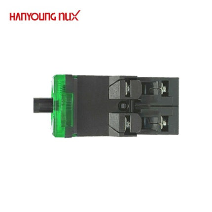 HANYOUNG Illuminated Push Button Switch, Contact Block, Bottom Contact, Green Cap AR-111D0G