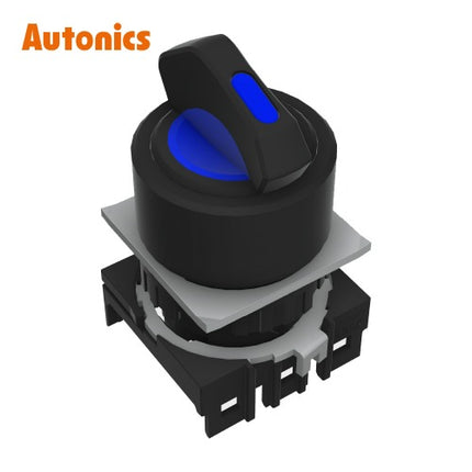 AUTONICS Selector Switch, Illuminated, Ø16mm, Round, 2-Position, Momentary, Blue, Head Only S16SR-L1B