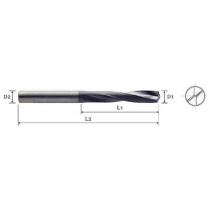 YG-1 Carbide Dream Drill for High-Hardness Materials CSD-028DH D2.8X3X16X46 (DH500028)