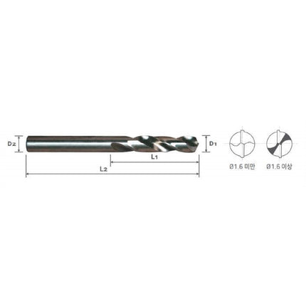 YG-1 Cobalt Drill (STUB) COSD-040S D4.0X22X55 (D2107040) (x10 pack)