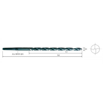 YG-1 Taper Shank Long Drill (HSS) (Part 2) LTD470-450 D47.0X300X450 (D1208470)
