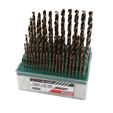 HANDO Cobalt Drill Set, 100 Pieces (HSS-CO) COSD-100-HT