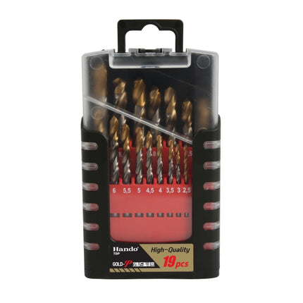 HANDO Gold-P Drill Set, 19 Pieces SD-19-HGT
