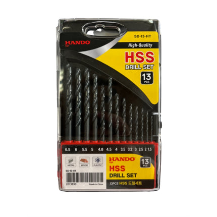 HANDO HSS Drill Set, 13 Pieces SD-13-HT
