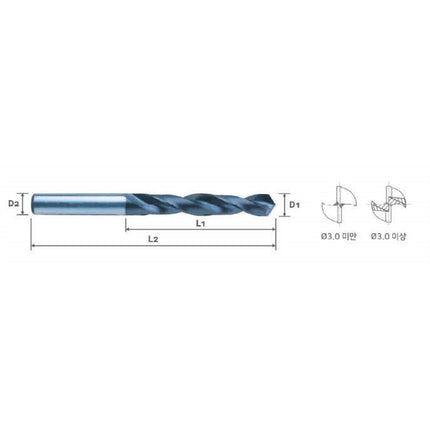 YG-1 Carbide Coated Drill (Part 2) CSD-019 D1.9X1.9X13X35 (H4401019)