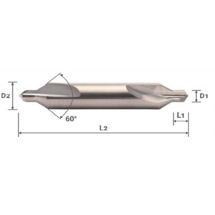 YG-1 Carbide Center Drill CTD-050C D5X10X5.5X65 (D5302050)