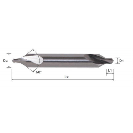 YG-1 Center Drill (HSS-EX) 8 Shank CTD-008 D0.8X3.5X0.8X35X60"(DV301008)