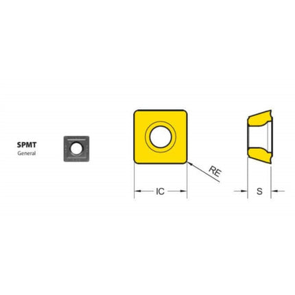 YG-1 Coated Milling Insert (YG622C) SPMT120408-YG622C SPMT120408-YG622C (x10 pack)
