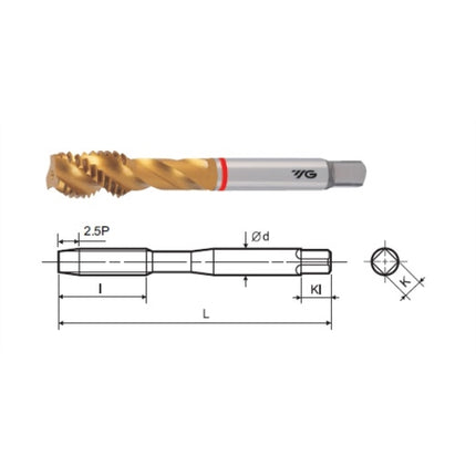 YG-1 MULTI-ONE Spiral Flute Tap (TiN) TSFT100-150JM M10X1.5 (TT371423)