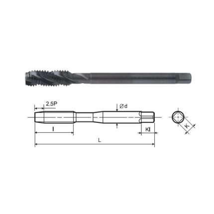 YG-1 Long Spiral Flute Tap (Steam Oxide) LSFT120-150L2 M12X1.5-150L (T1837512)
