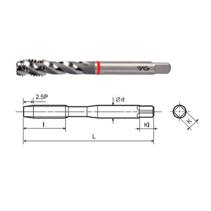 YG-1 MULTI-ONE Spiral Flute Tap (Bright) SFT160-150IM M16X1.5 (TR371614)
